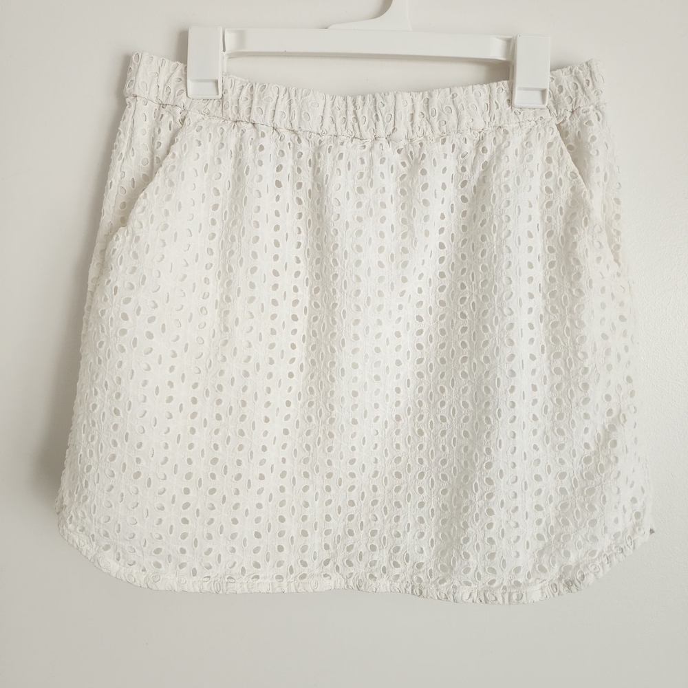 Peter Som White Eyelet Mini Skirt